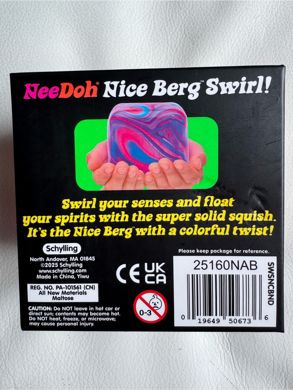 NeeDoh Nice Berg Swirl ORANGE Squishy Squeeze Fidget Toy New SHIPS TODAY! - Picture 3 of 7